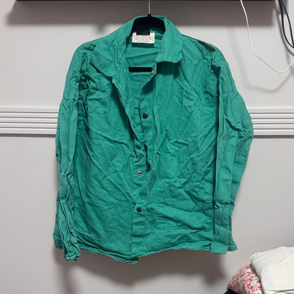Green Button-Up Shirt